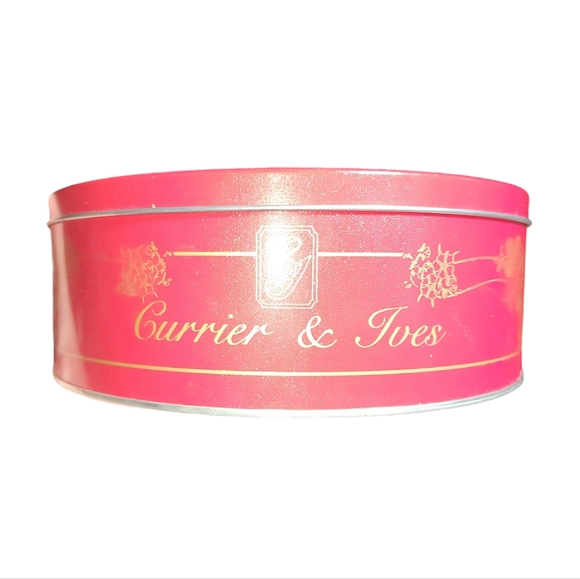 Vintage Sunshine Bakers Currier & Ives Early Winter Large Cookie Tin 3.5"HX10"D - Picture 4 of 10